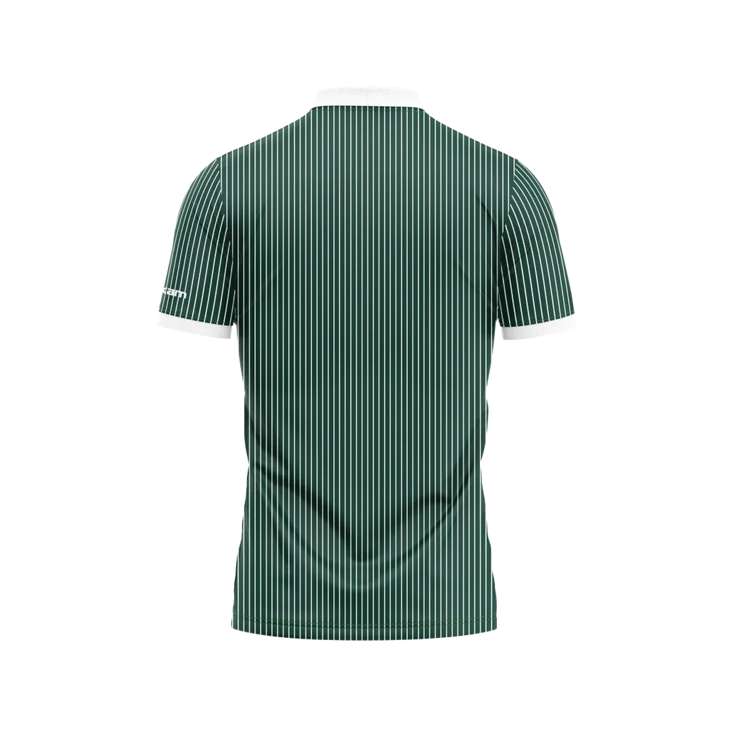 VEKAM RETRO OVERSIZE POLO - OLIVE LINES